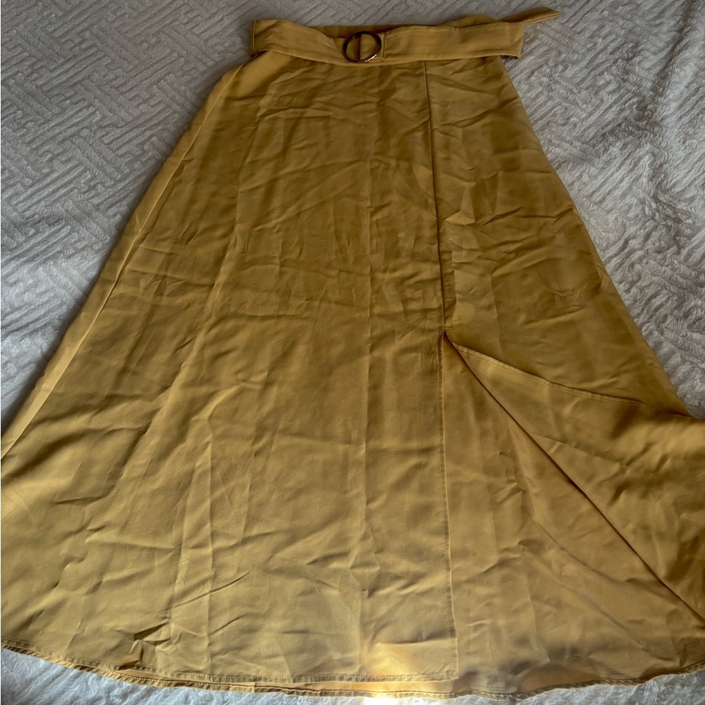 MNG Mango Mustard Yellow Long Skirt